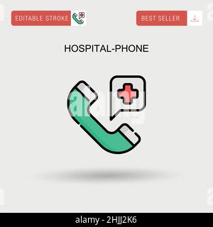 Icône de vecteur simple de téléphone d'hôpital. Illustration de Vecteur