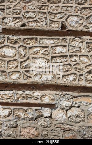 Gros plan d'un mur en pierre. Banque D'Images