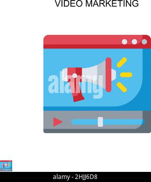 Marketing vidéo simple icône de vecteur.Modèle de conception de symbole d'illustration pour élément d'interface utilisateur Web mobile. Illustration de Vecteur
