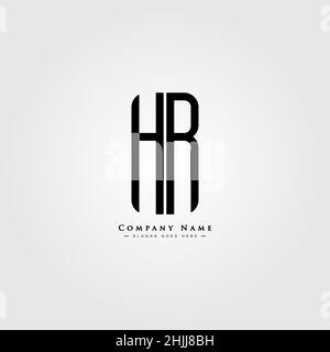 Logo commercial simple pour lettre initiale HR - logo alphabétique Illustration de Vecteur