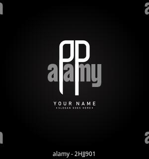 Logo commercial simple pour lettre initiale PP - logo alphabétique Illustration de Vecteur