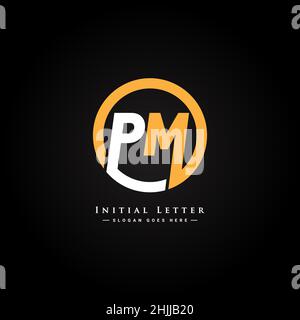 Logo minimal Business pour Alphabet PM - lettre initiale P et M logo Illustration de Vecteur