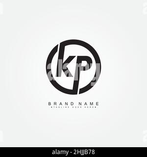 Lettre initiale logo KP - simple logo Business pour Alphabet K et P. Illustration de Vecteur