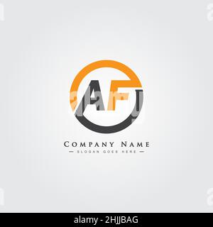 Logo minimal Business pour Alphabet AF - logo initial lettre A et F Illustration de Vecteur