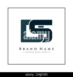 Lettre initiale logo DS - logo d'entreprise minimal pour les lettres S et D Illustration de Vecteur