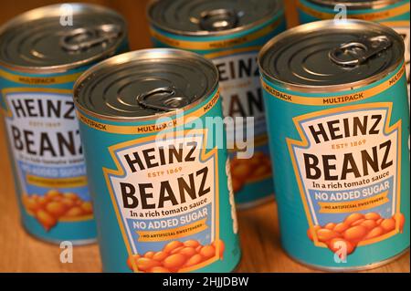 Heinz Beans.Mutipack.Londres.ROYAUME-UNI.Janvier 2022. Banque D'Images