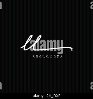 Lettre initiale logo LL - logo de signature manuscrite - logo de style signature simple pour les initiales du nom d'entreprise Illustration de Vecteur