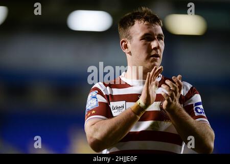 Warrington, Angleterre - 29 janvier 2022 - Harry Smith de Wigan Warriors pendant la ligue de rugby Betfred Super League friendly Warrington Wolves vs Wigan Warriors au stade Halliwell Jones, Warrington, Royaume-Uni Dean Williams Banque D'Images