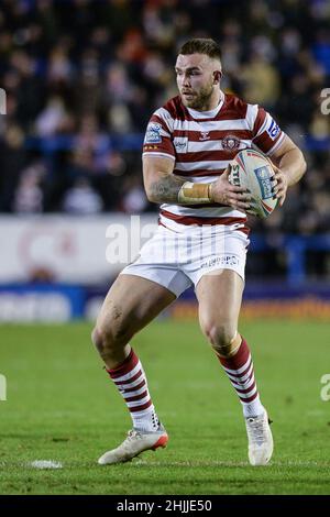 Warrington, Angleterre - 29 janvier 2022 - Kade Ellis de Wigan Warriors pendant la ligue de rugby Betfred Super League friendly Warrington Wolves vs Wigan Warriors au stade Halliwell Jones, Warrington, Royaume-Uni Dean Williams Banque D'Images