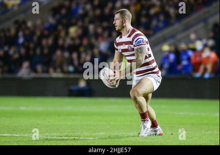 Warrington, Angleterre - 29 janvier 2022 - pendant la Ligue de rugby Betfred Super League friendly Warrington Wolves vs Wigan Warriors au stade Halliwell Jones, Warrington, Royaume-Uni Dean Williams Banque D'Images