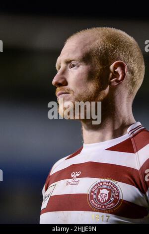 Warrington, Angleterre - 29 janvier 2022 - Liam Farrell de Wigan Warriors pendant la ligue de rugby Betfred Super League friendly Warrington Wolves vs Wigan Warriors au stade Halliwell Jones, Warrington, Royaume-Uni Dean Williams Banque D'Images