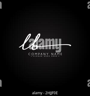 Logo de la lettre INITIALE LB - logo de la signature dessiné à la main - logo de style de signature simple pour les initiales du nom de l'entreprise Illustration de Vecteur