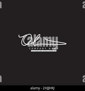 Lettre initiale logo OL - Signature manuscrite logo - simple logo Vector dans le style Signature pour les initiales de la marque. Illustration de Vecteur
