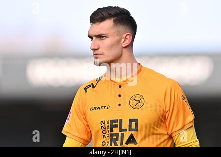 ALMERE, PAYS-BAS - JANVIER 30: Nordin Bakker de Almere City FC pendant le match néerlandais de Keukenkampioendivisiie entre Almere City FC et Telstar à Yanmar Stadion le 30 janvier 2022 à Almere, pays-Bas (photo de Patrick Goosen/Orange Pictures) Banque D'Images