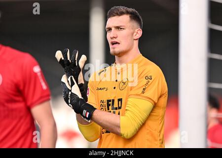 ALMERE, PAYS-BAS - JANVIER 30: Nordin Bakker de Almere City FC pendant le match néerlandais de Keukenkampioendivisiie entre Almere City FC et Telstar à Yanmar Stadion le 30 janvier 2022 à Almere, pays-Bas (photo de Patrick Goosen/Orange Pictures) Banque D'Images