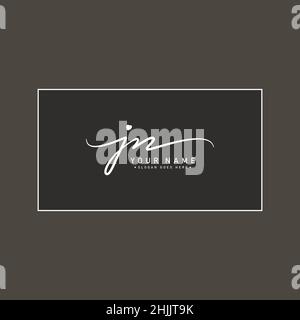 Lettre initiale logo JN - logo de style Signature manuscrit - logo vectoriel simple en style Signature pour les initiales de marque. Illustration de Vecteur
