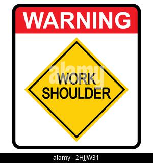 Icône de danger de route de travail, panneau d'avertissement de circulation routière, illustration du vecteur de signalisation routière, véhicule d'avertissement . Illustration de Vecteur