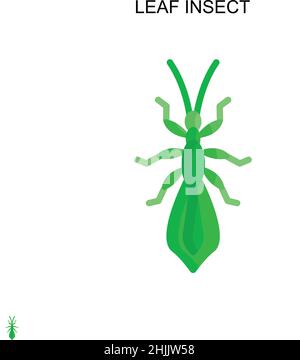 Icône de vecteur simple d'insecte de feuille.Modèle de conception de symbole d'illustration pour élément d'interface utilisateur Web mobile. Illustration de Vecteur