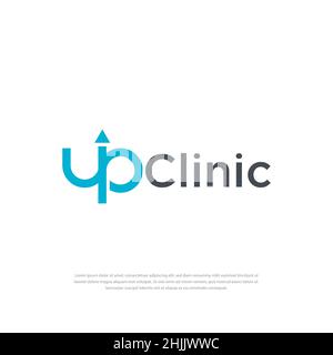 Up Clinic Modern Typographie logo inspiration, modèle de symbole Illustration de Vecteur