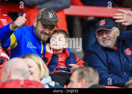 Kingston upon Hull, Royaume-Uni.30th janvier 2022.Hull KR supporters avant le match à Kingston upon Hull, Royaume-Uni, le 1/30/2022.(Photo de James Heaton/News Images/Sipa USA) crédit: SIPA USA/Alay Live News Banque D'Images