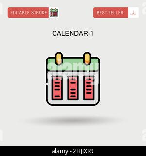 Icône de vecteur simple calendrier-1. Illustration de Vecteur