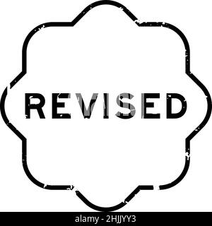 Grafez le tampon en caoutchouc avec mot révisé en noir sur fond blanc Illustration de Vecteur