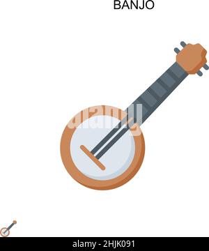 Icône de vecteur simple banjo.Modèle de conception de symbole d'illustration pour élément d'interface utilisateur Web mobile. Illustration de Vecteur