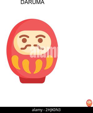 Icône de vecteur simple Daruma.Modèle de conception de symbole d'illustration pour élément d'interface utilisateur Web mobile. Illustration de Vecteur