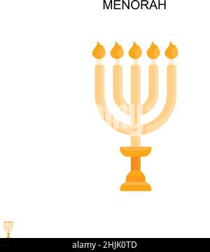 Menorah icône de vecteur simple.Modèle de conception de symbole d'illustration pour élément d'interface utilisateur Web mobile. Illustration de Vecteur