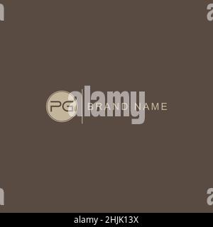 Logo initial lettre PG - logo simple d'entreprise pour Alphabet P et G - modèle de logo vectoriel pour les initiales de nom d'entreprise en style Signature Illustration de Vecteur