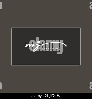 Lettre initiale logo MJ - Signature manuscrite logo - simple Vector logo dans le style Signature pour initiales Illustration de Vecteur
