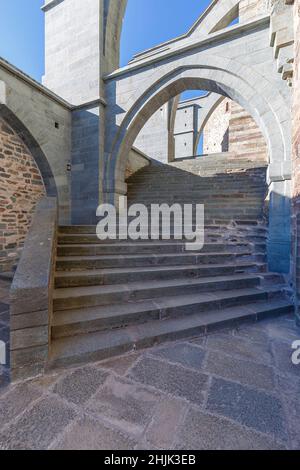 Sacra di San Michele, ancien monastère dans le nord de l'Italie. Banque D'Images