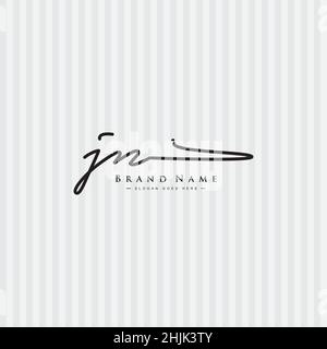Lettre initiale logo JN - logo de style Signature manuscrit - logo vectoriel simple en style Signature pour initiales Illustration de Vecteur