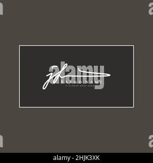 Lettre initiale logo JF - logo de style Signature dessiné à la main - logo vectoriel simple en style Signature pour initiales Illustration de Vecteur