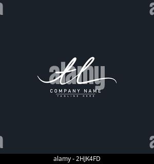 Logo lettre initiale TL - logo Signature manuscrit - logo vectoriel simple en style Signature pour initiales Illustration de Vecteur