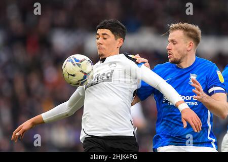 DERBY, ROYAUME-UNI.30th JANVIER lors du match de championnat Sky Bet entre Derby County et Birmingham City au Pride Park, Derby, le dimanche 30th janvier 2022.(Credit: Jon Hobley | MI News) Credit: MI News & Sport /Alay Live News Banque D'Images