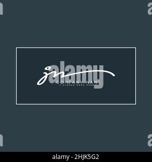 Lettre initiale logo JN - logo Signature manuscrit - logo vectoriel simple en style Signature pour initiales Illustration de Vecteur