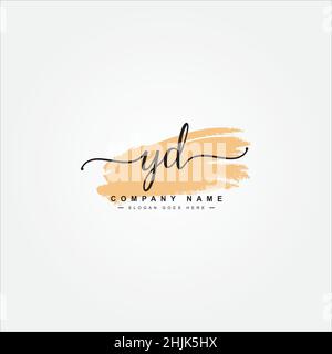 Lettre initiale logo YD - logo de style Signature manuscrit - logo vectoriel simple en style Signature pour initiales Illustration de Vecteur