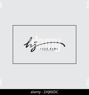 Logo HJ de la lettre initiale - logo de style Signature manuscrit - logo vectoriel simple en style Signature pour les initiales Illustration de Vecteur