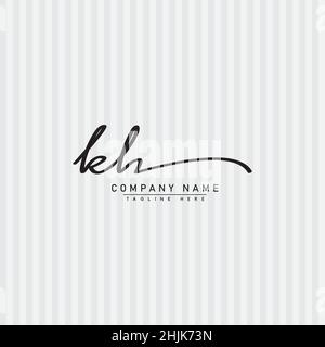 Lettre initiale logo KH - Signature manuscrite logo - simple Vector logo dans le style Signature pour les initiales Illustration de Vecteur