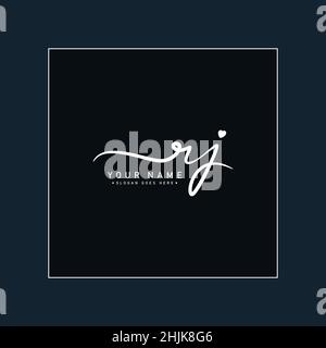 Logo RJ de la lettre initiale - logo de signature manuscrite - logo vectoriel simple en style signature pour les initiales Illustration de Vecteur