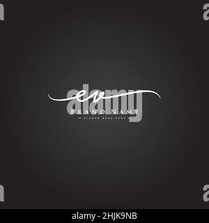 Logo EV de la lettre initiale - logo Signature dessiné à la main - logo vectoriel simple dans le style Signature pour les initiales Illustration de Vecteur