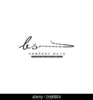 Lettre initiale logo BS - logo Signature manuscrite - logo vectoriel simple en style Signature pour initiales Illustration de Vecteur