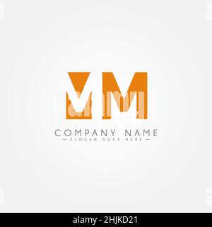 Logo minimal d'entreprise pour Alphabet MM - lettre initiale LOGO MM - Monogram Vector logo Template pour les initiales de nom d'entreprise Illustration de Vecteur