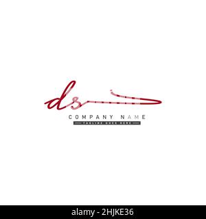 Lettre initiale logo DS - Signature manuscrite logo - simple logo Vector dans le style Signature pour les initiales Illustration de Vecteur