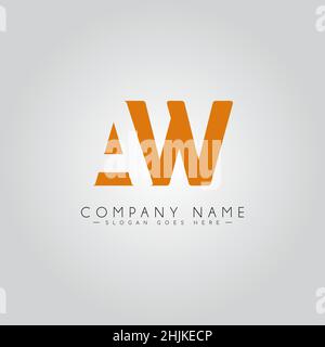 Logo commercial simple pour lettre initiale AW - logo alphabétique - modèle de logo vectoriel monogramme pour initiales de nom commercial Illustration de Vecteur