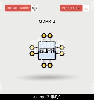 Icône de vecteur simple GDPR-2. Illustration de Vecteur