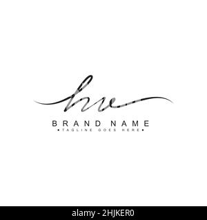 Logo HV de la lettre initiale - logo de style Signature manuscrit - logo vectoriel simple en style Signature pour les initiales Illustration de Vecteur