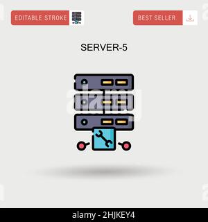 Server-5 icône de vecteur simple. Illustration de Vecteur