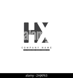 Lettre initiale logo HX - logo minimal pour les lettres H et X - modèle de logo vectoriel de monogramme pour les initiales de nom d'entreprise Illustration de Vecteur